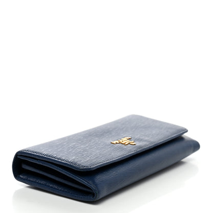 Prada Vitello Move Continental Flap Travel Wallet Bleuette 5 of 8