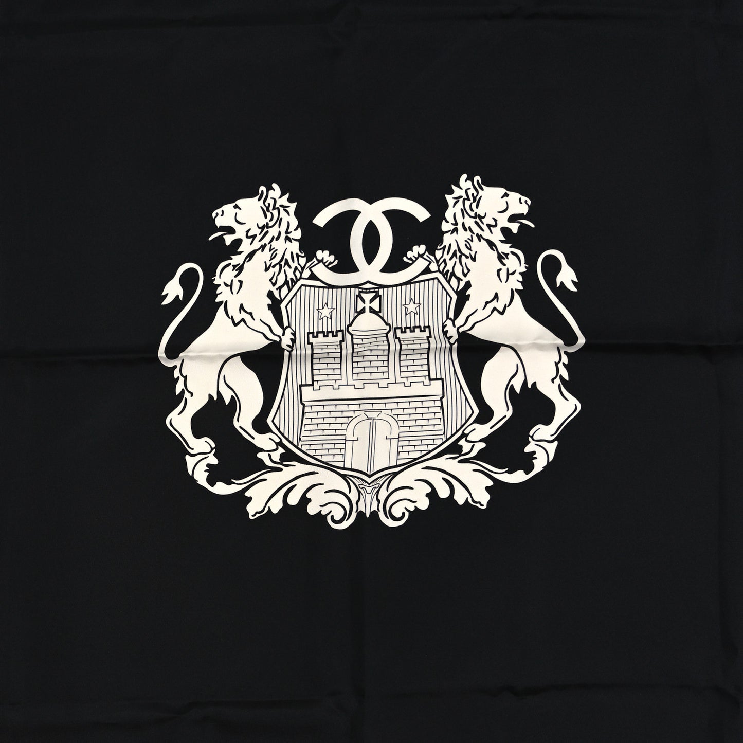 Silk 31 Rue Cambon CC Square Scarf Black