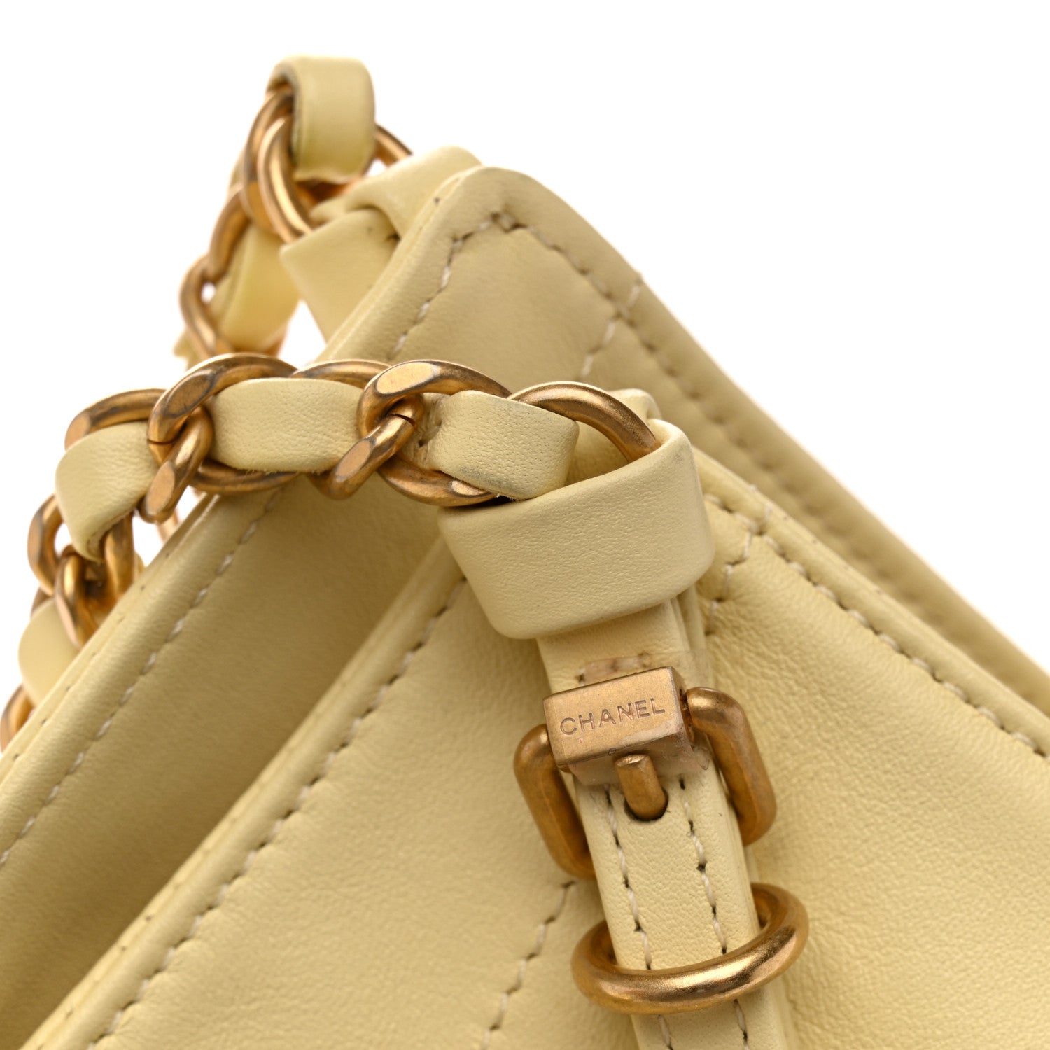 Chanel Calfskin Quilted Maxi Shopping Bag Light Yellow 12 of 13