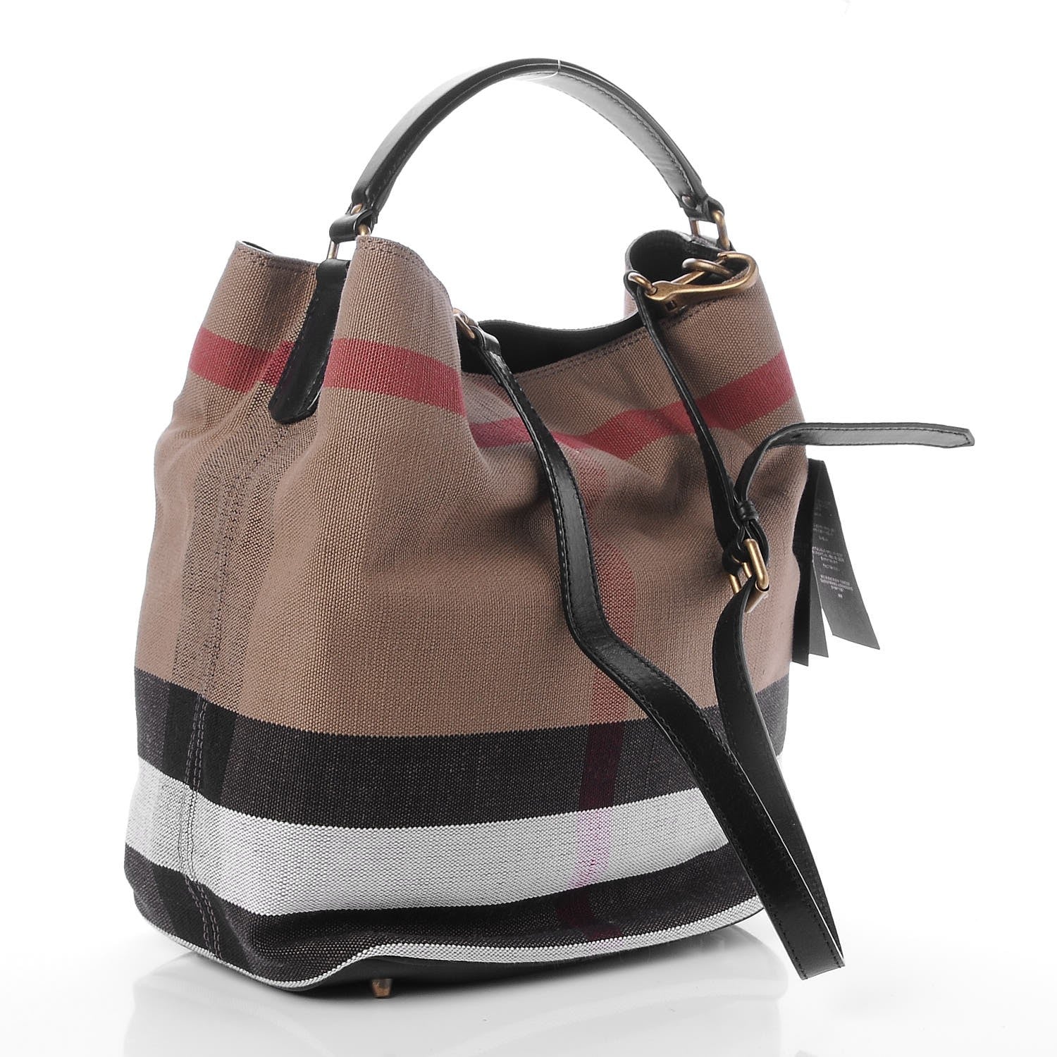 Burberry Canvas Mega Check Medium Susanna Hobo Black 4 of 9