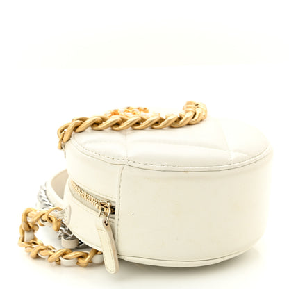 Chanel Goatskin Quilted Chanel 19 Round Clutch With Chain White 4 of 11