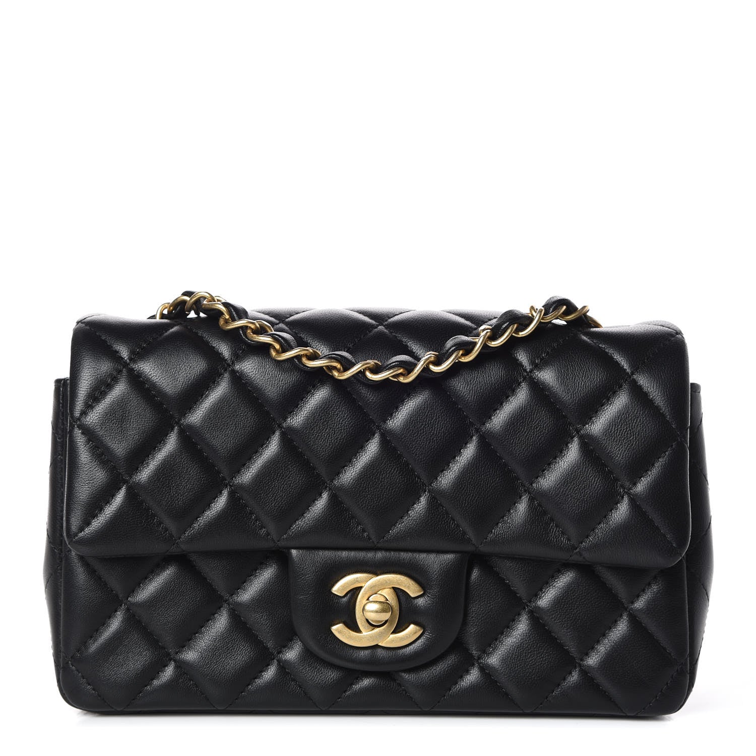 Chanel Lambskin Quilted Mini Rectangular Flap Black 1 of 10