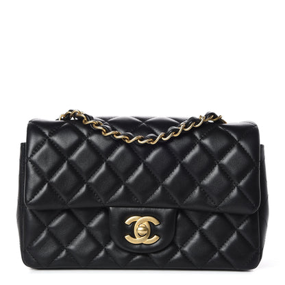 Chanel Lambskin Quilted Mini Rectangular Flap Black 1 of 10