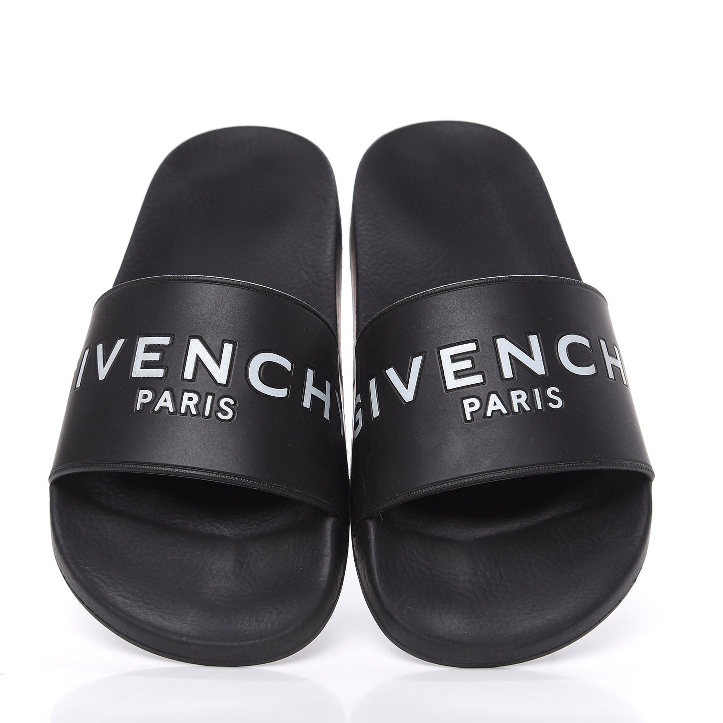 Rubber Logo Womens Pool Slide Sandals 36 Black