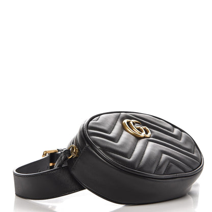 Gucci Calfskin Matelasse GG Marmont Belt Bag 75 30 Black 4 of 8
