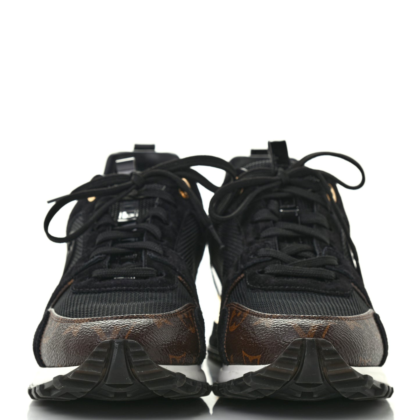Suede Monogram Run Away Sneakers 37.5 Black