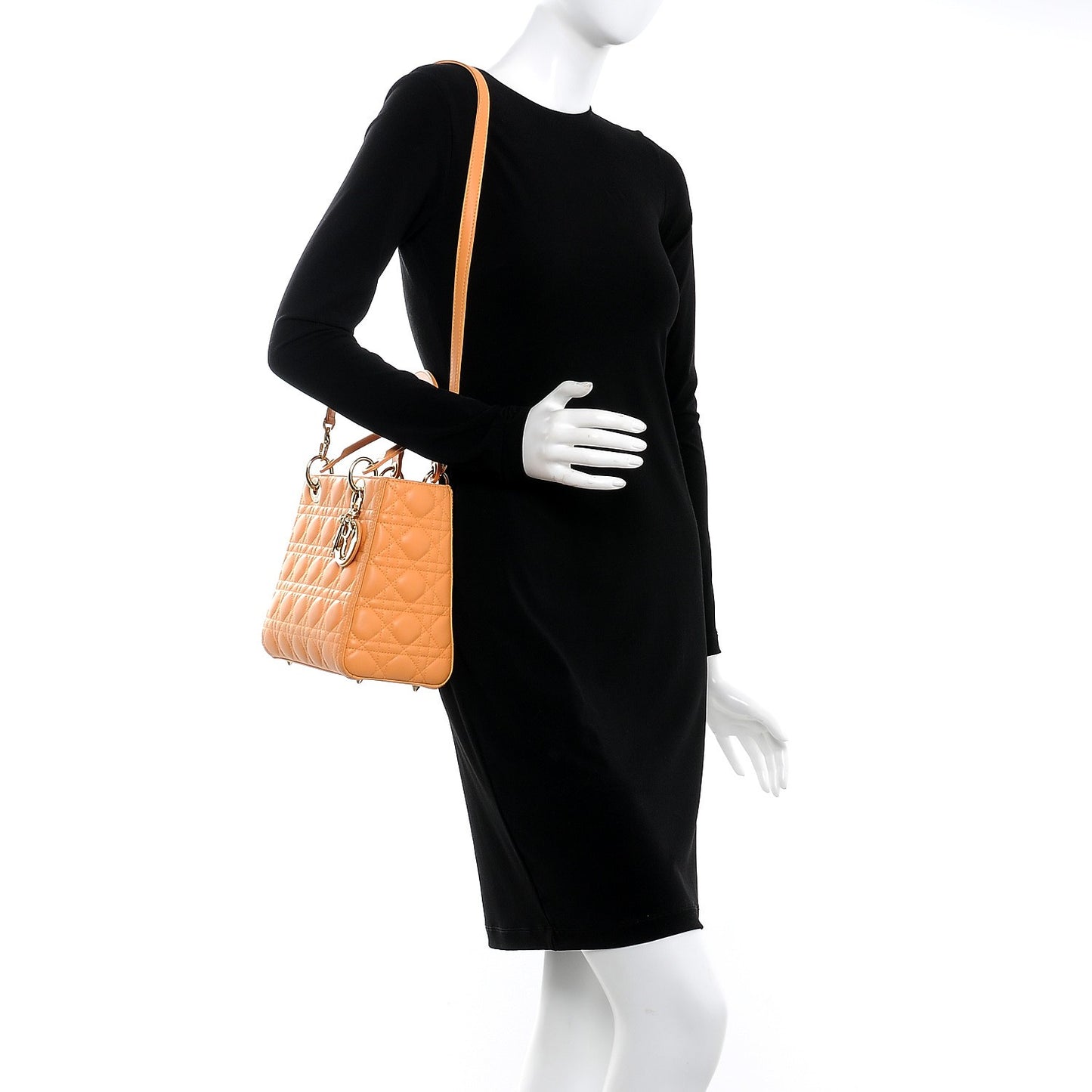Lambskin Cannage Medium Lady Dior Orange