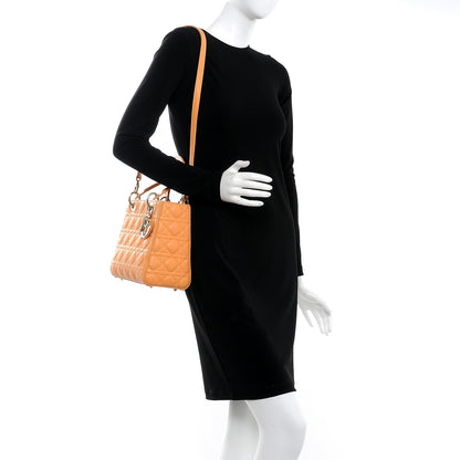 Christian Dior Lambskin Cannage Medium Lady Dior Orange 2 of 7
