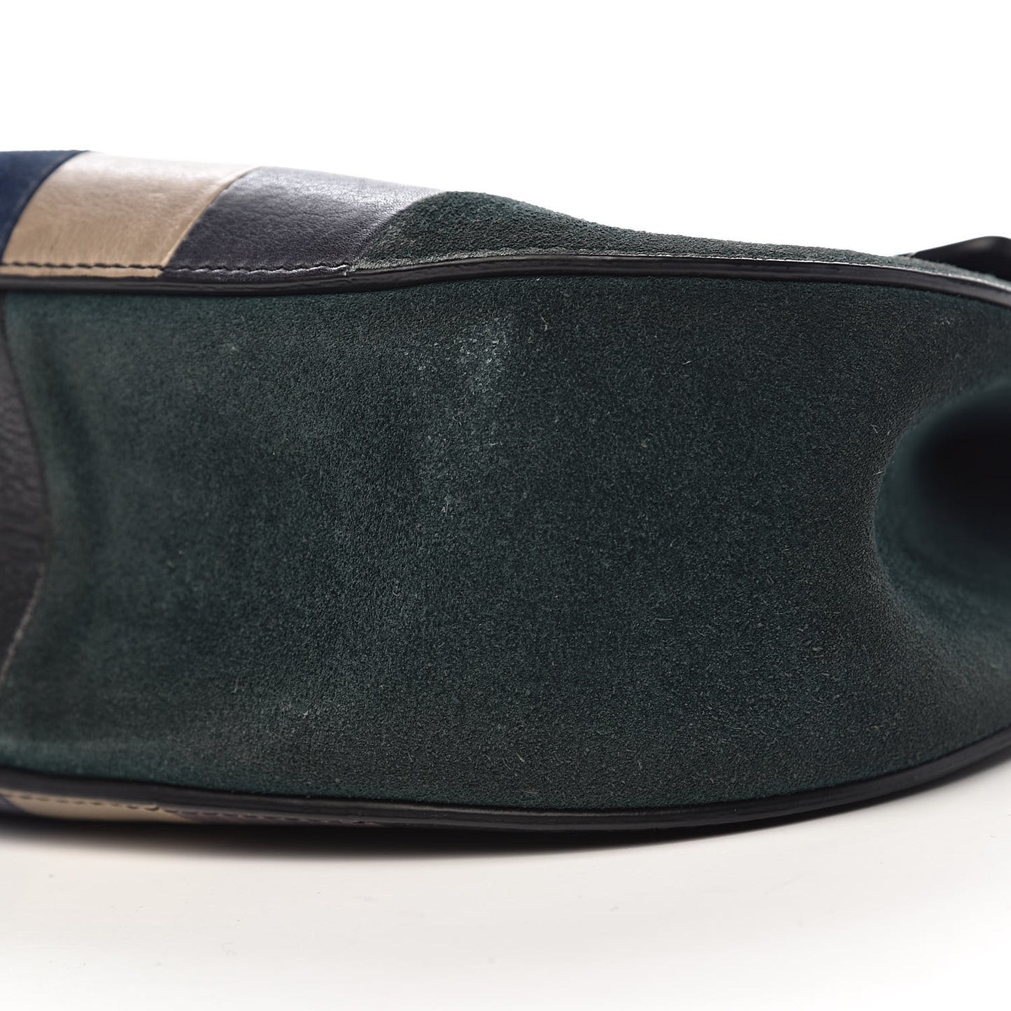 Suede Calfskin Patchwork Drew Shoulder Bag Black
