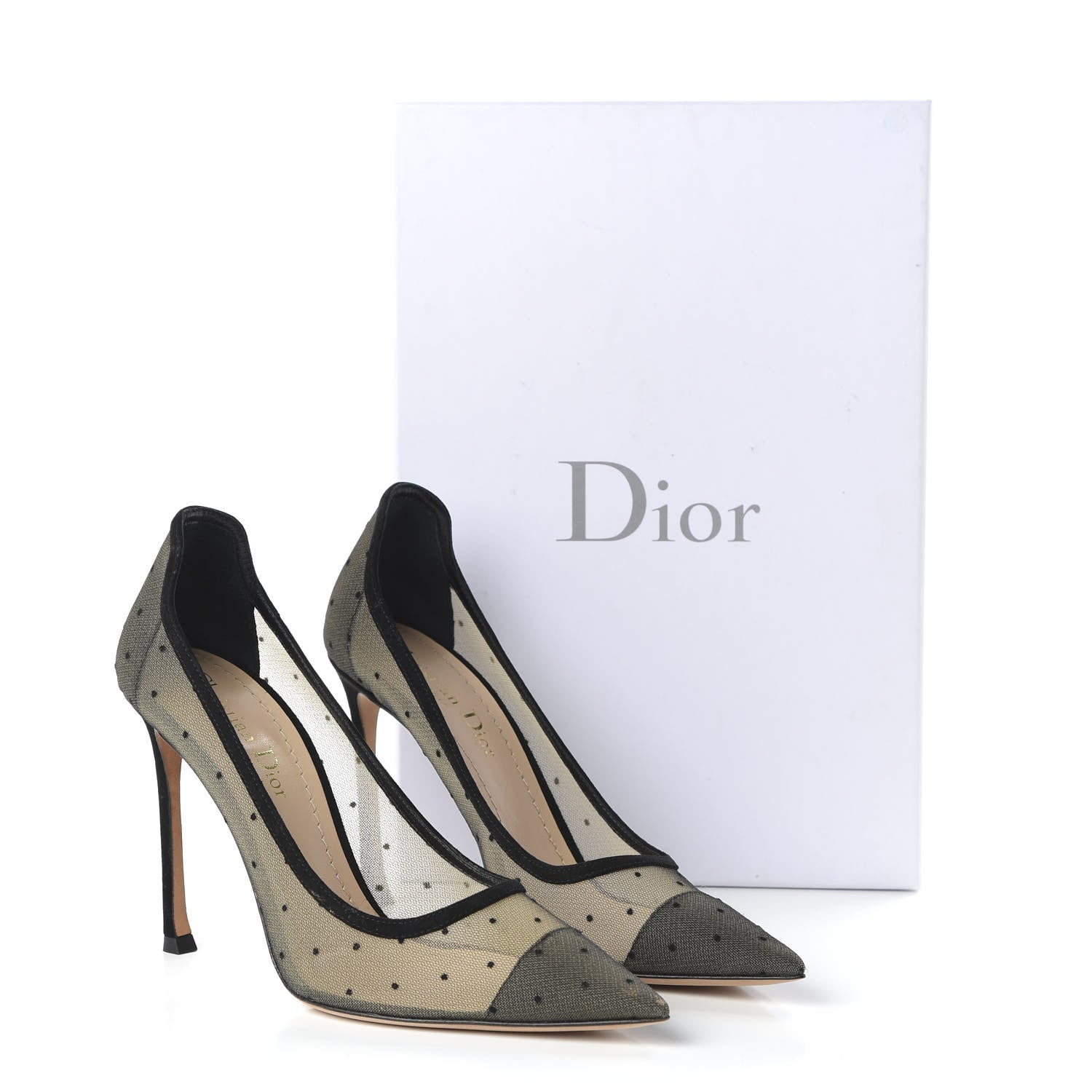 Christian Dior Mesh Plumetis Tulle D-Moi Pumps 37.5 Black 9 of 9