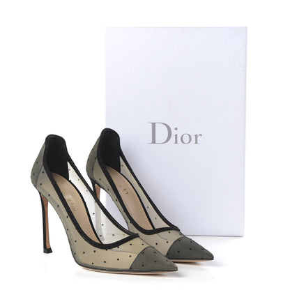 Christian Dior Mesh Plumetis Tulle D-Moi Pumps 37.5 Black 9 of 9