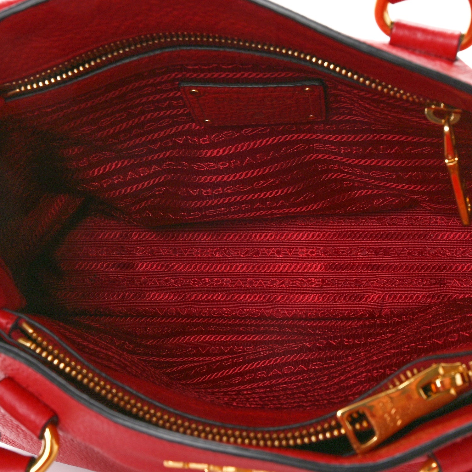 Prada Vitello Daino Shoulder Bag Rosso 5 of 8