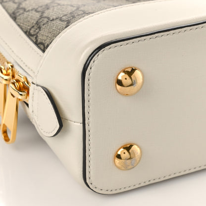 Gucci GG Supreme Monogram Azalea Calfskin Small Horsebit 1955 Top Handle Bag Beige Ebony Mystic White 8 of 9