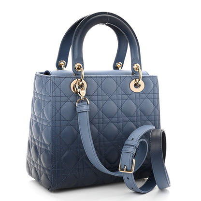 Christian Dior Lambskin Cannage Gradient Medium Lady Dior Blue 3 of 11