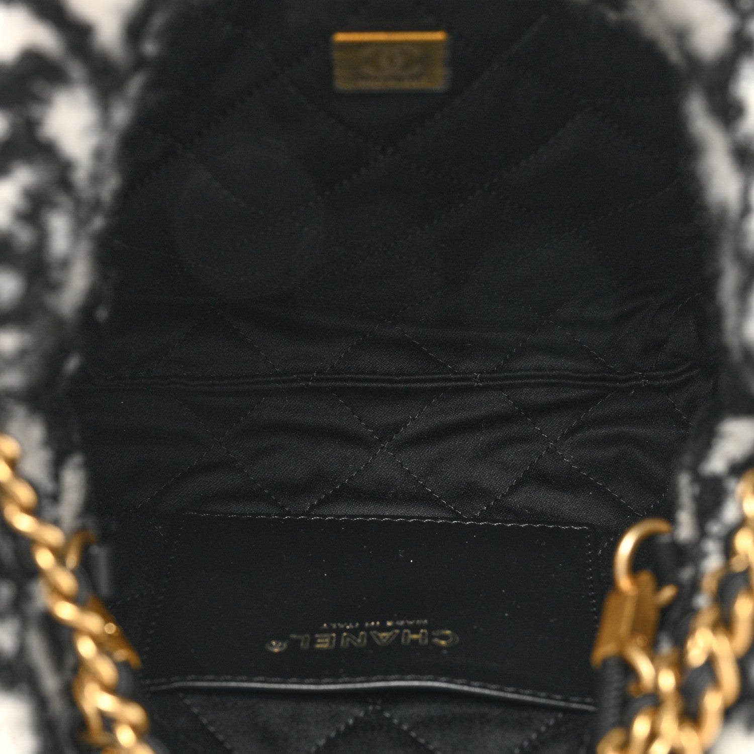 Chanel Cashmere Mini Chanel 22 Black White 5 of 10