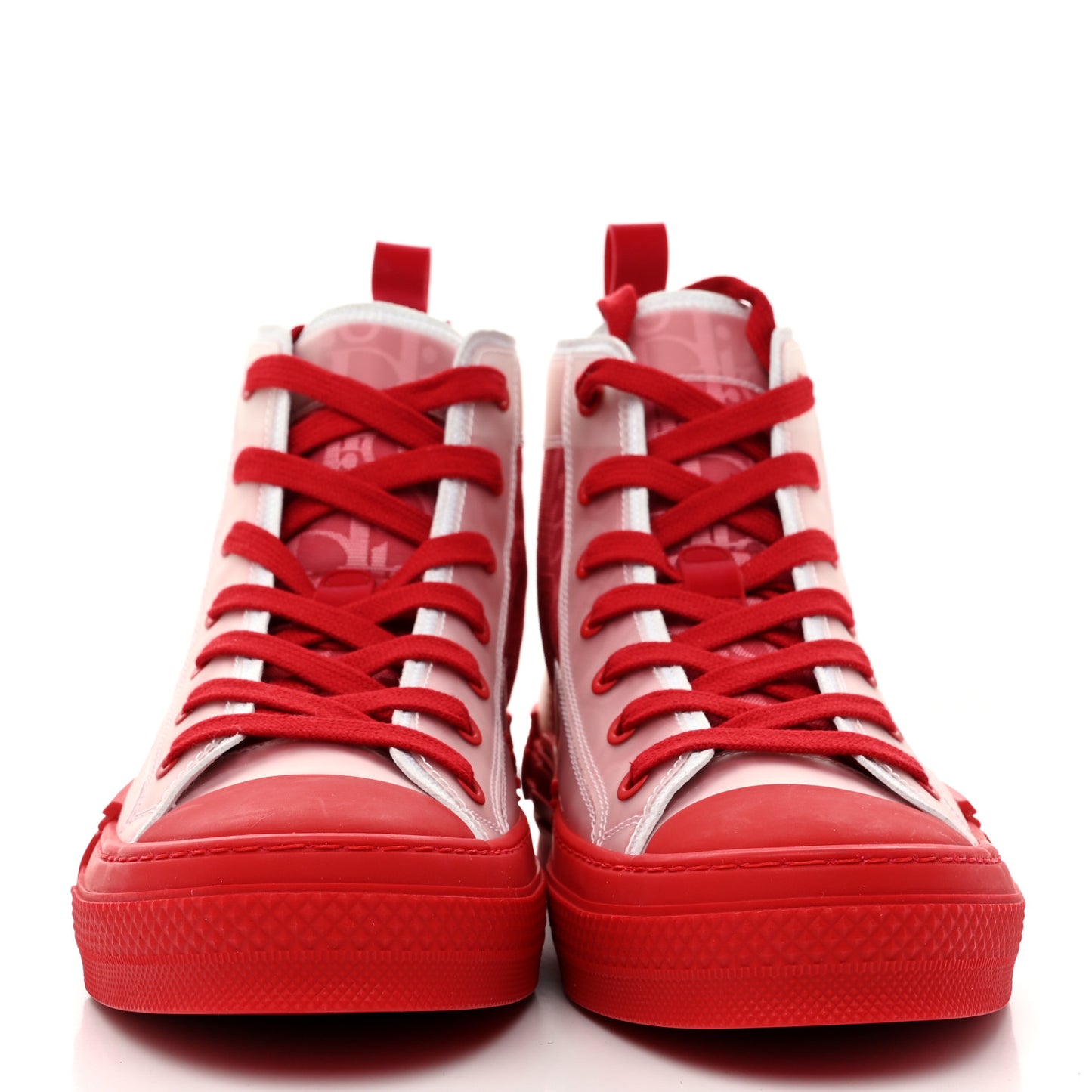 Technical Canvas Oblique Mens B23 High Top Sneakers 39 Bordeaux Rouge