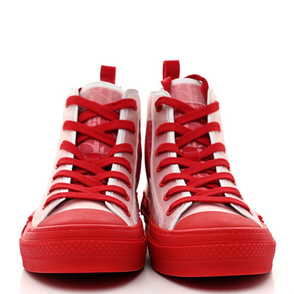 Christian Dior Technical Canvas Oblique Mens B23 High Top Sneakers 39 Bordeaux Rouge 3 of 10