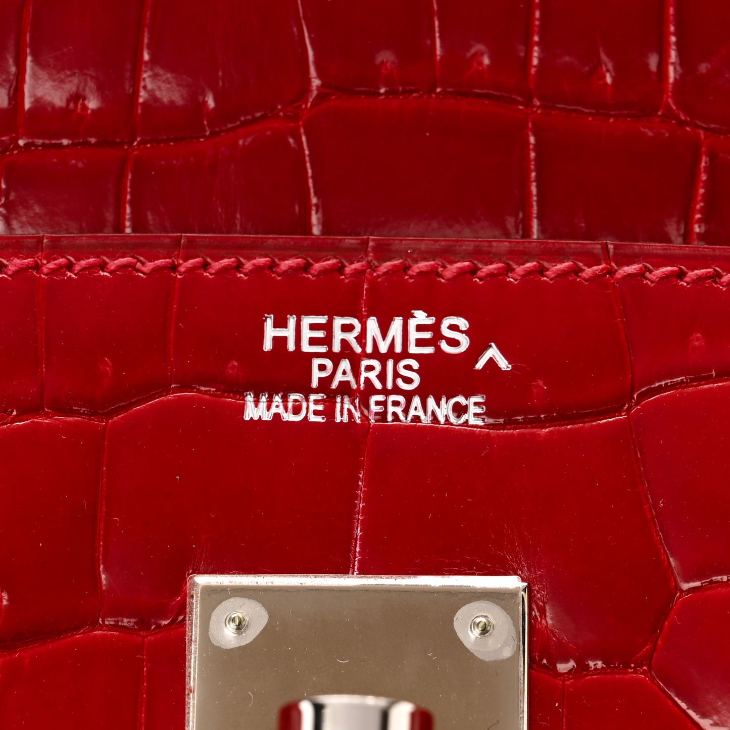 Shiny Porosus Crocodile Birkin 35 Rouge Vif