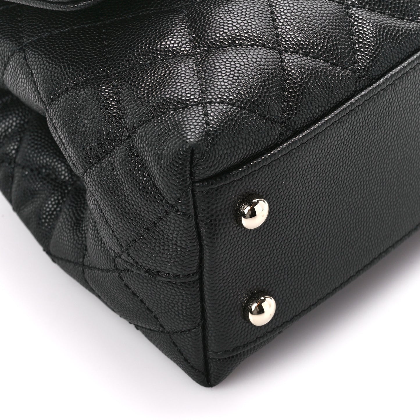 Caviar Quilted Mini Coco Handle Flap Black