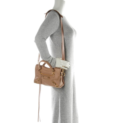 Balenciaga Chevre Gold Metallic Edge Hardware Mini City Rose Des Sables 2 of 8