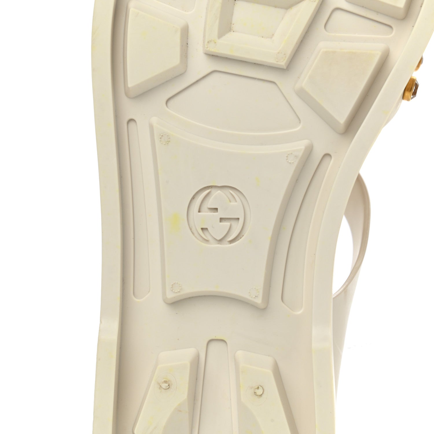 Gucci Rubber Crystal Womens Buckle Strap Sandals 41 White 6 of 8