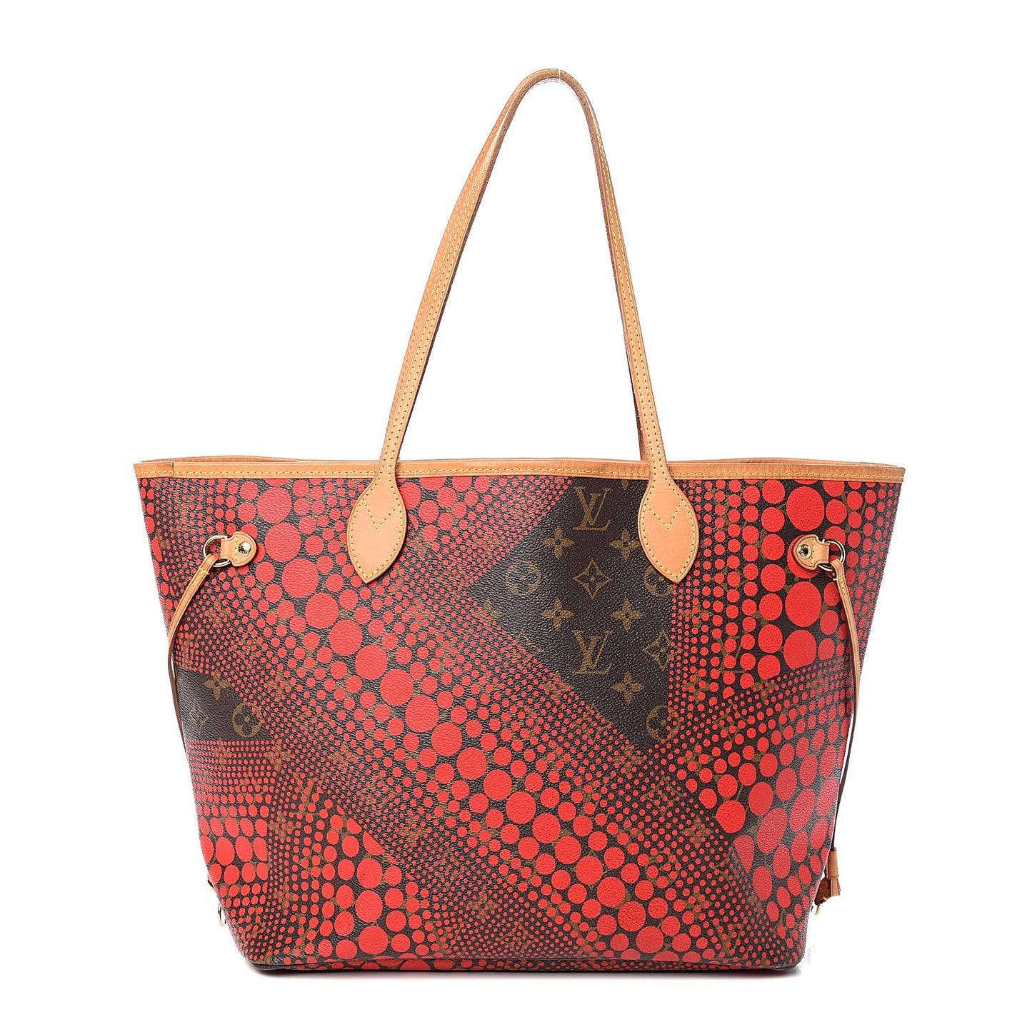 Monogram Kusama Waves Neverfull MM Red