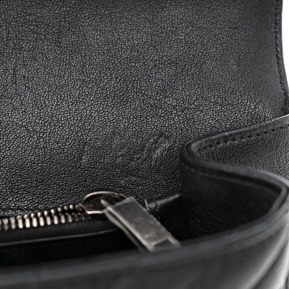 Saint Laurent Sheepskin Matelasse Chevron Monogram Medium College Bag Black 8 of 15