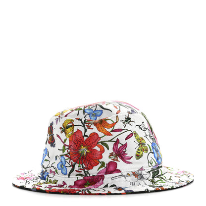 Gucci Printed Silk Flora Reversible Bucket Hat 58 Multicolor 6 of 13