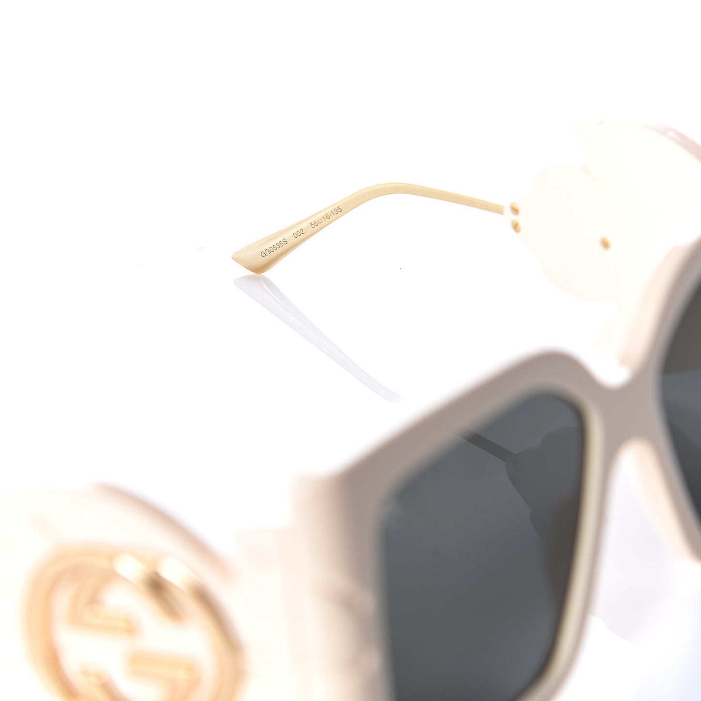 Acetate Square Frame Wing Sunglasses GG0535S White