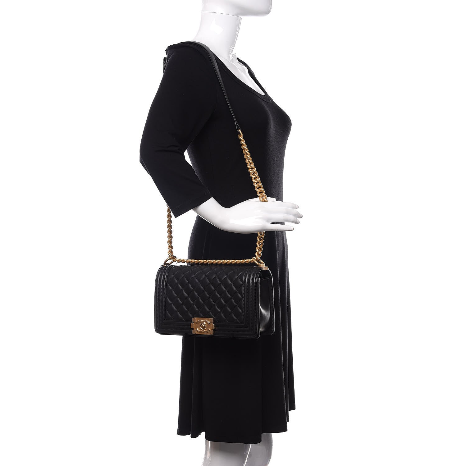 Chanel Calfskin Quilted Medium Boy Flap Black 2 of 11
