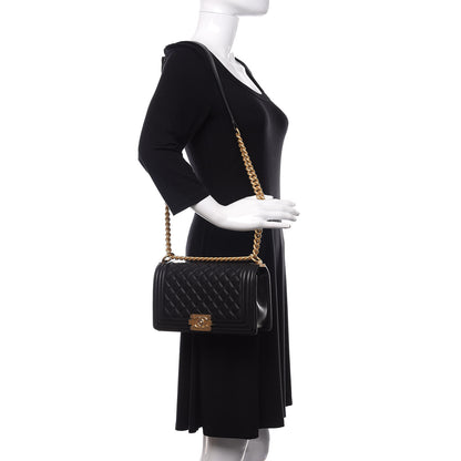Chanel Calfskin Quilted Medium Boy Flap Black 2 of 11