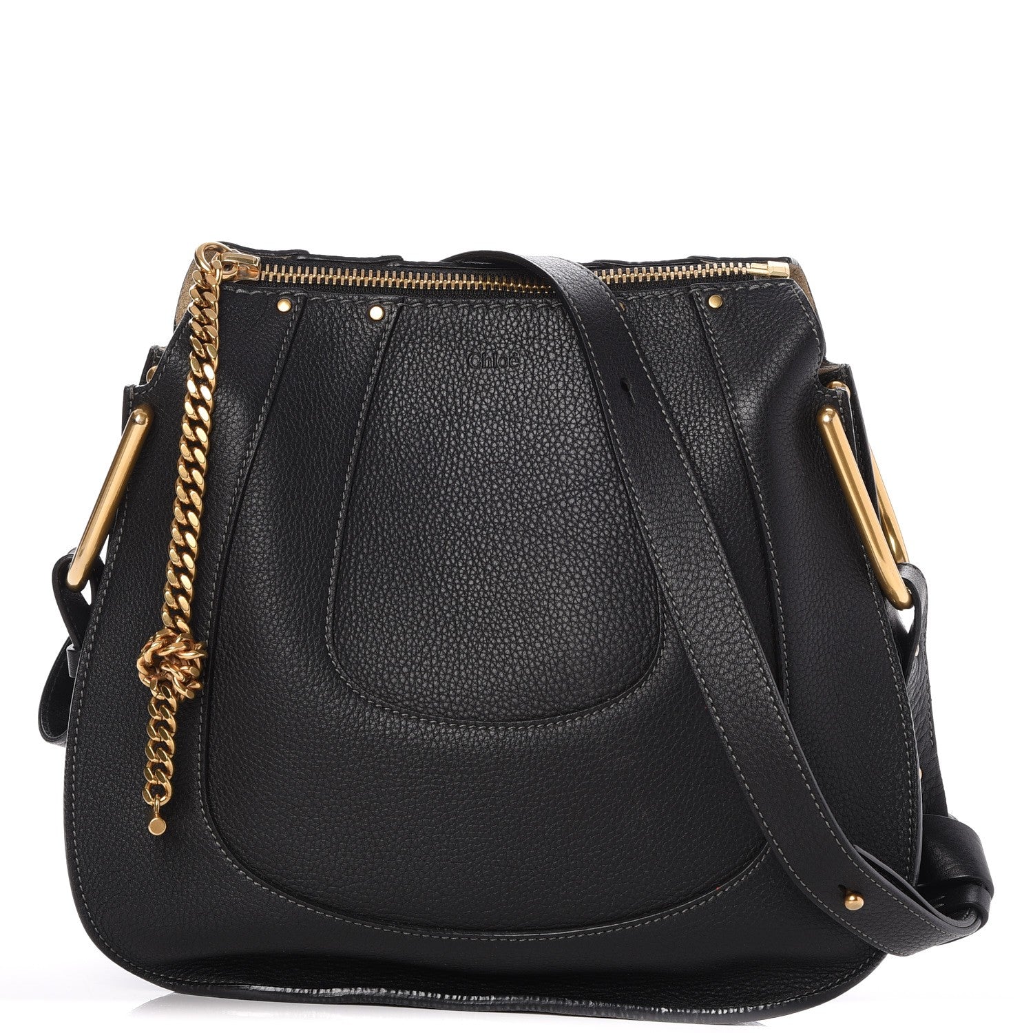 Chloe Grained Calfskin Small Hayley Hobo Black 1 of 7