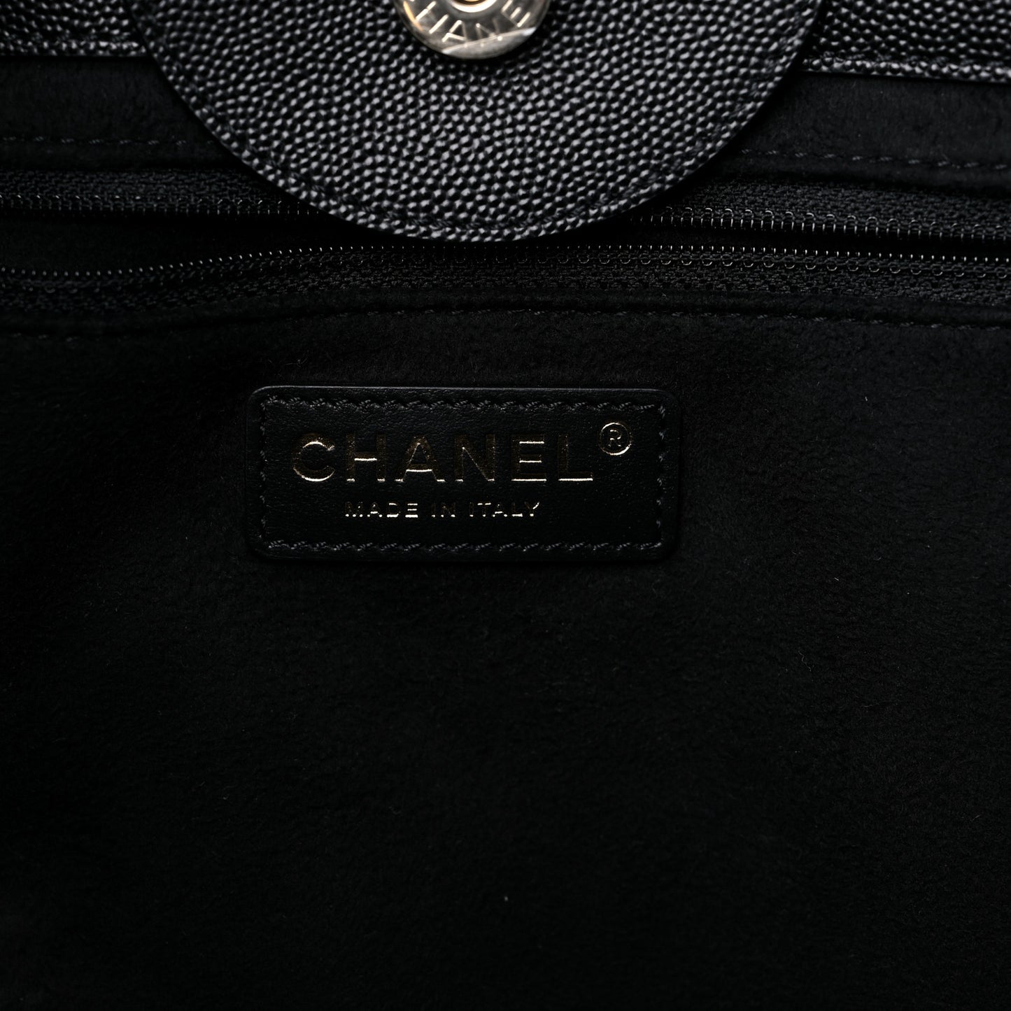 Caviar Medium Studded Deauville Tote Black