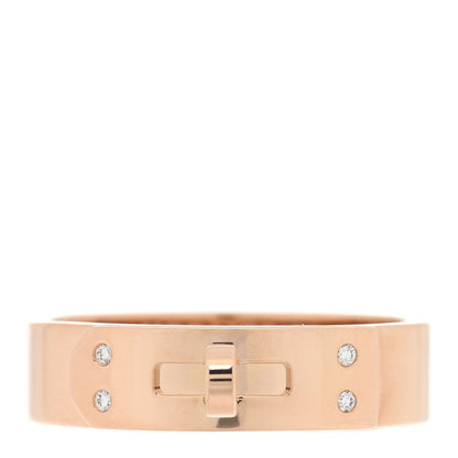 Hermes 18K Rose Gold Diamond PM Kelly Ring 54 7 1 of 4