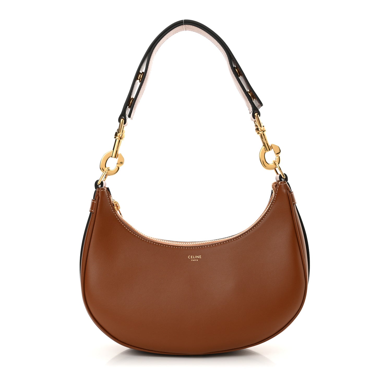 Smooth Calfskin Medium Strap Ava Shoulder Bag Tan