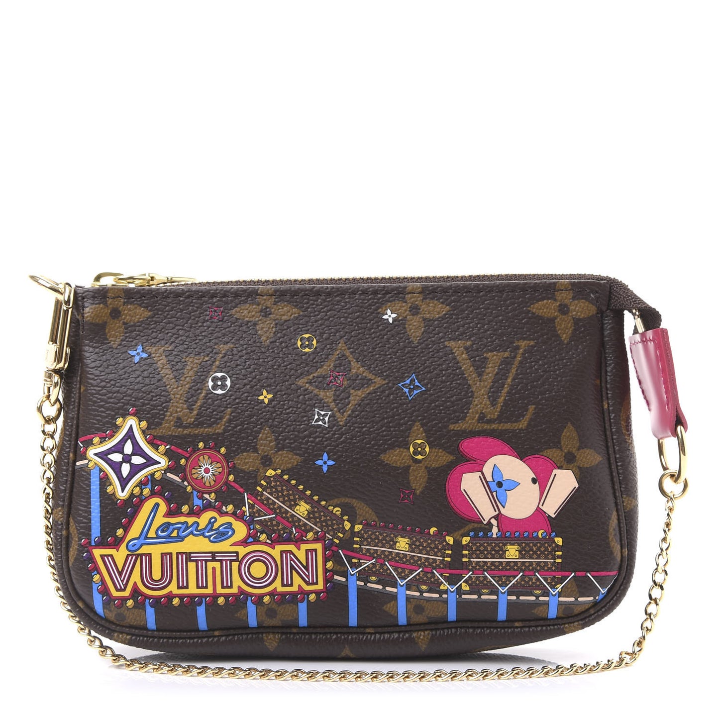 Monogram 2020 Christmas Animation Roller Coaster Mini Pochette Accessories Pivoine