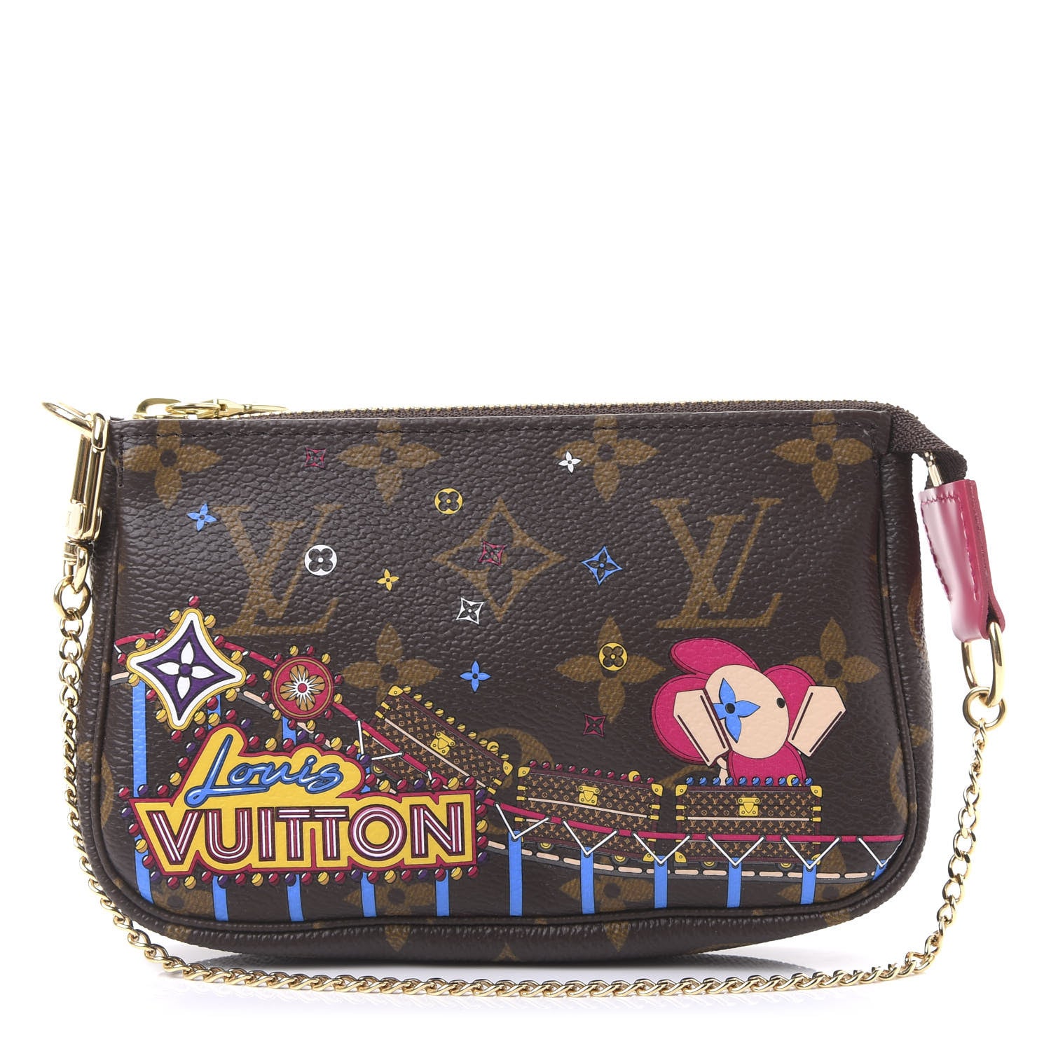 Louis Vuitton Monogram 2020 Christmas Animation Roller Coaster Mini Pochette Accessories Pivoine 1 of 11