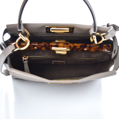 Fendi Vitello Seta Plexiglass Tortoise Medium Peekaboo Iconic Satchel Tortora 6 of 10