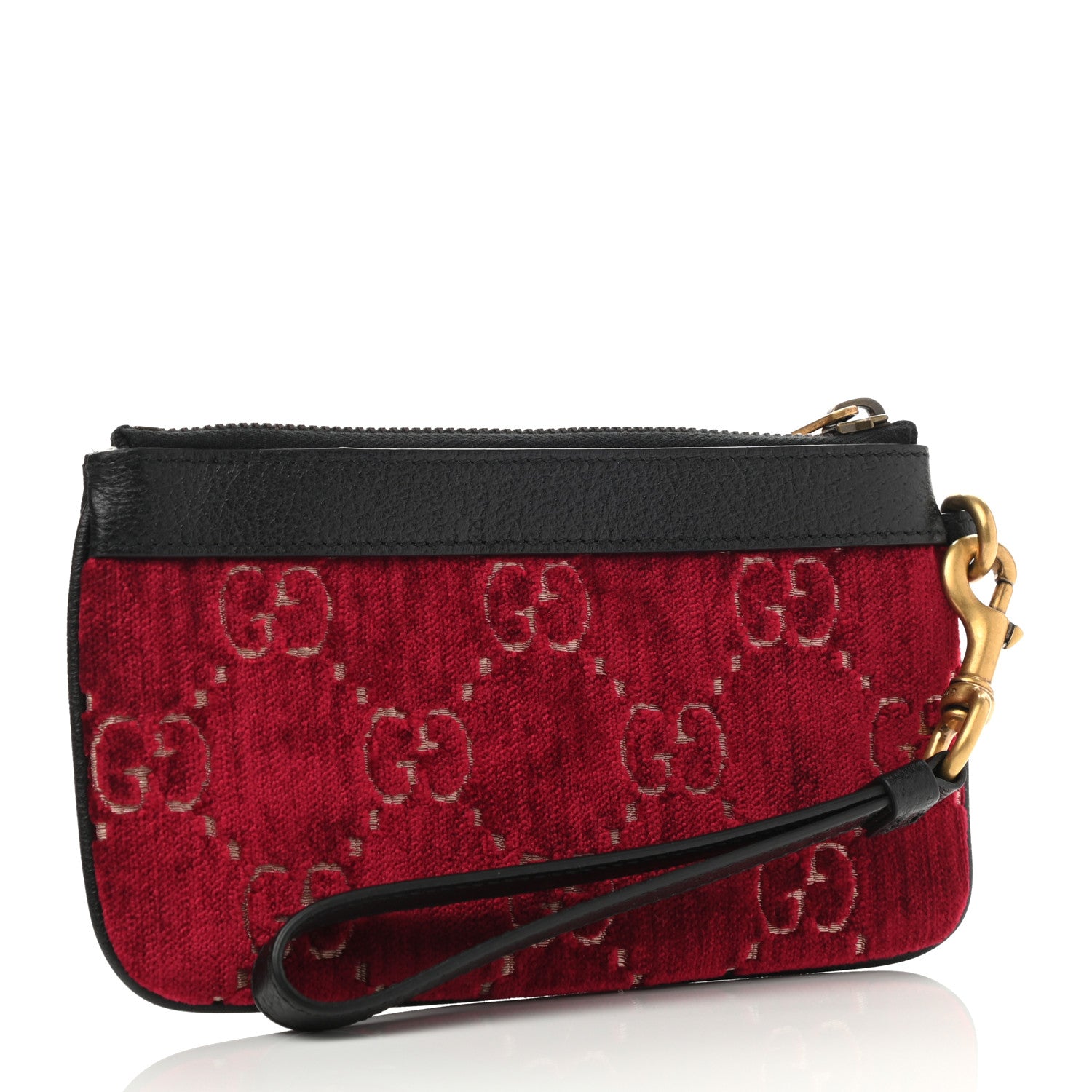 Gucci Velvet GG Monogram Textured Calfskin Web Smartphone Case Red Cipria Black 3 of 8