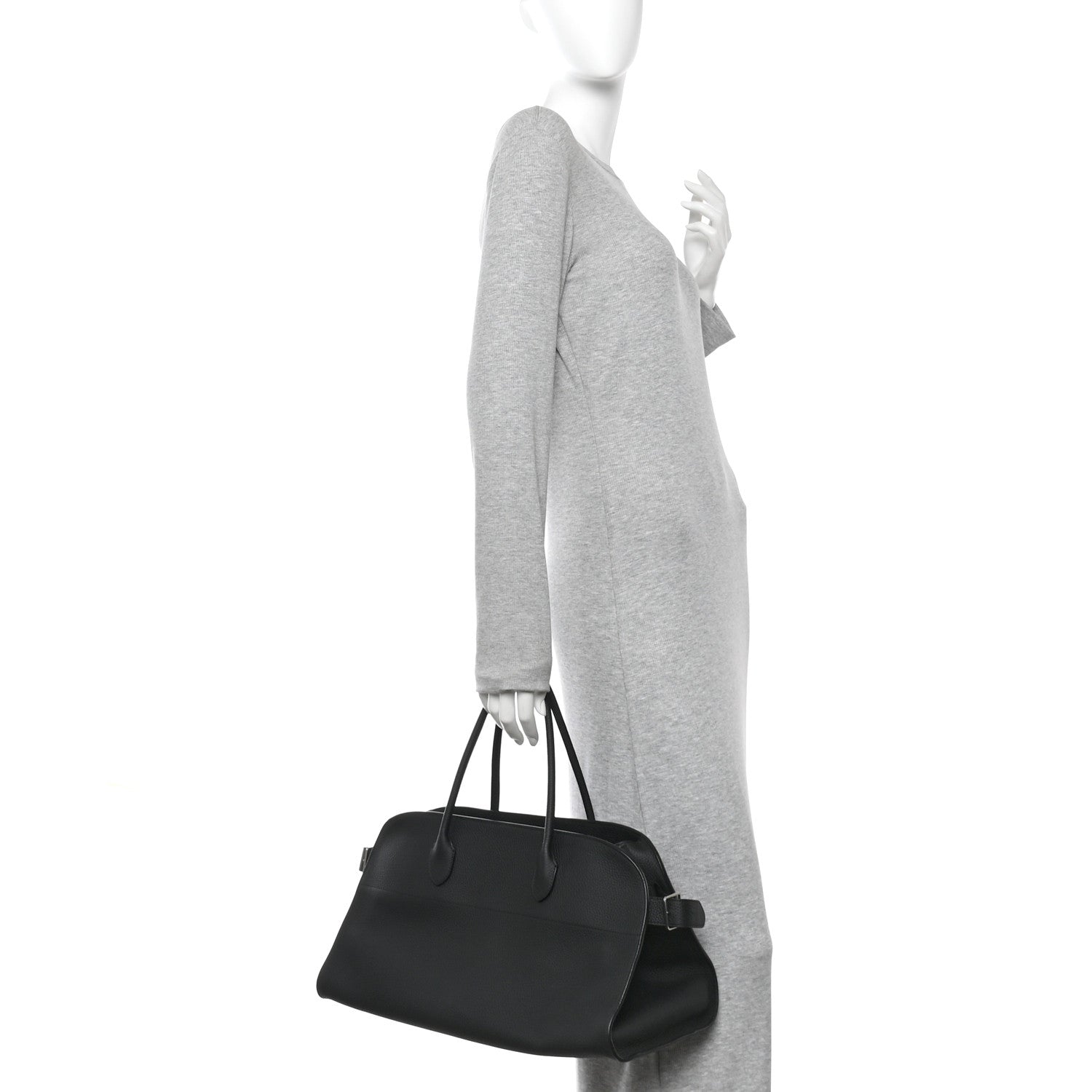 The Row Matte Grained Calfskin EW Margaux Black 2 of 11