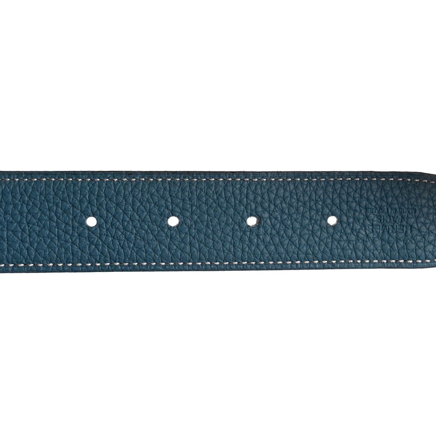 Hermes Togo Box 32mm Belt Strap 85 Black Blue Jean 6 of 9