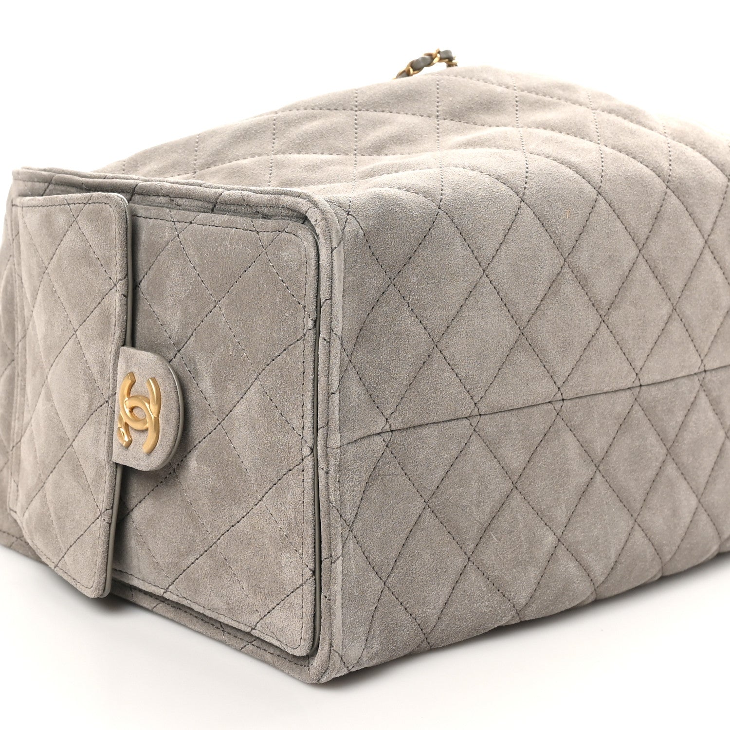 Chanel Suede Quilted Medium Chanel 25 Handbag Dark Grey 9 of 10