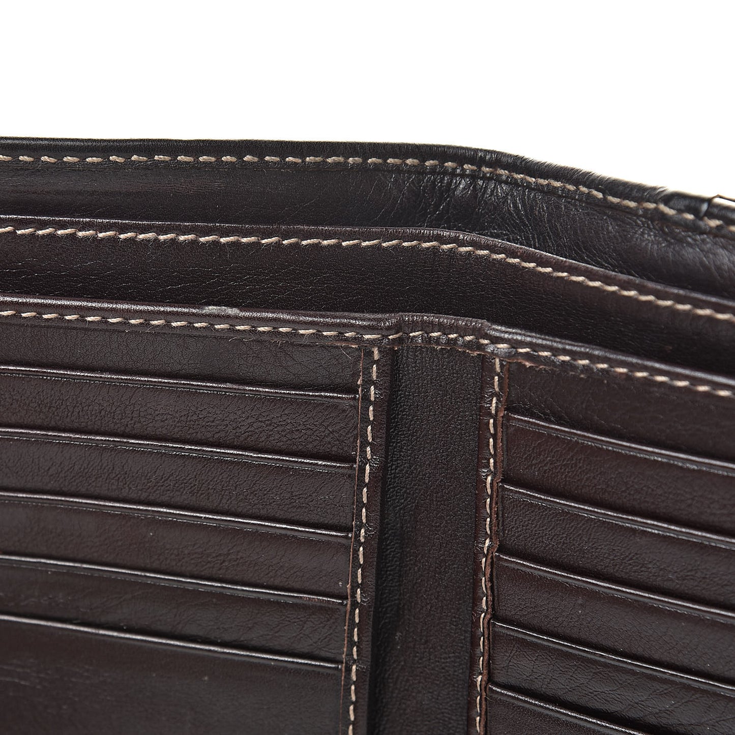 Calfskin Compact Britt Wallet Dark Brown