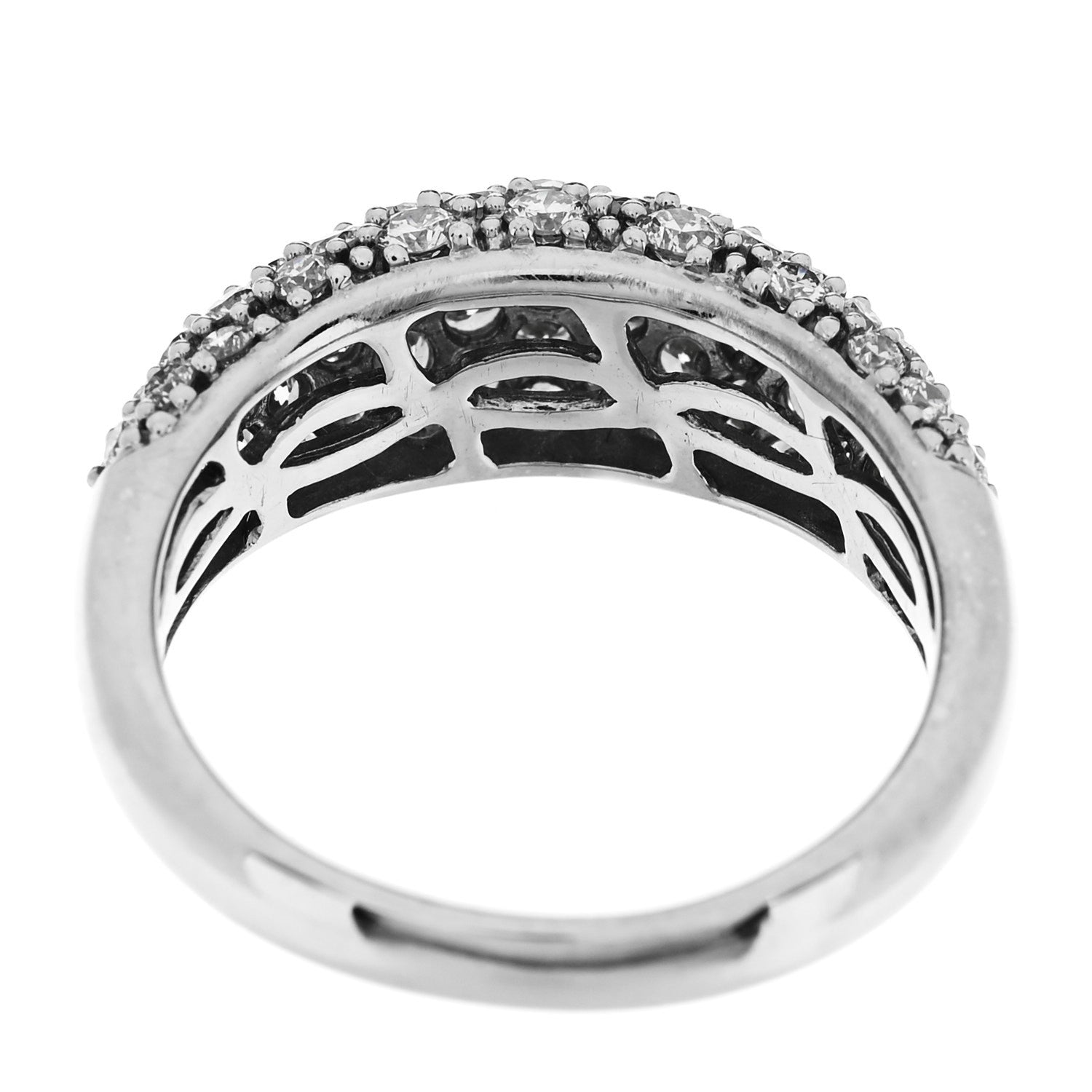Parker & West by FASHIONPHILE 18K White Gold Diamond 1.60ctw Pave Dome Band Ring 56 7.5 8 of 10