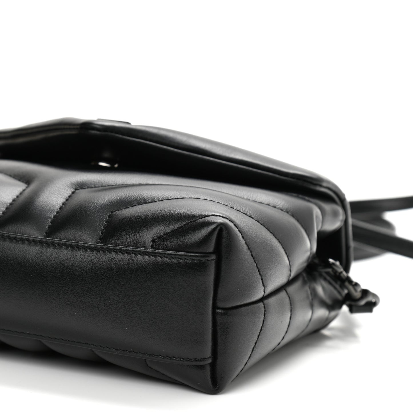 Calfskin Y Quilted Monogram Toy Loulou Crossbody Bag Black