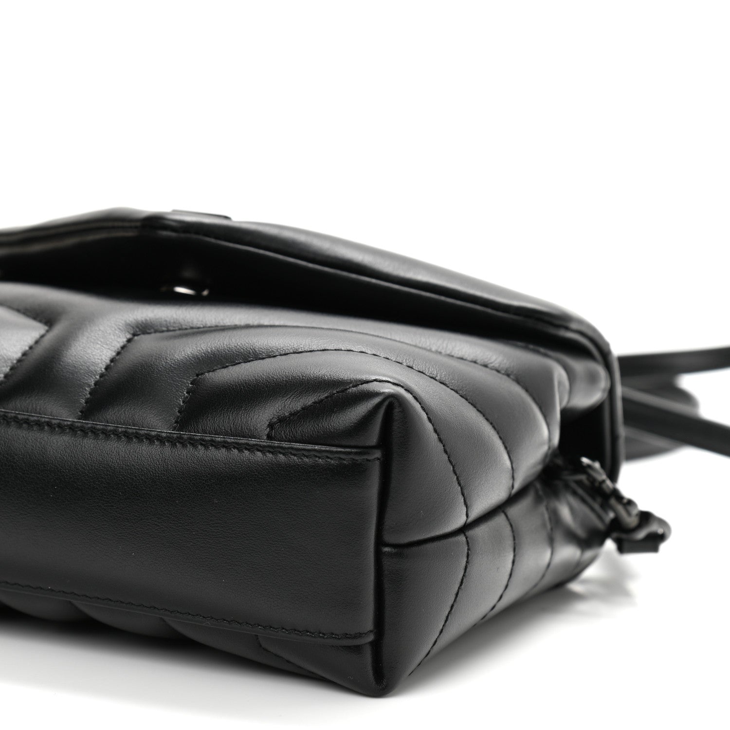 Saint Laurent Calfskin Y Quilted Monogram Toy Loulou Crossbody Bag Black 10 of 11