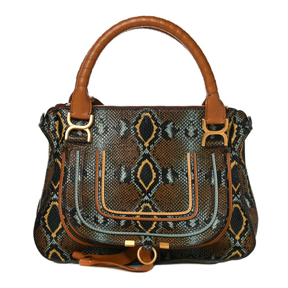 Chloe Snakeskin Calfskin Embossed Medium Marcie Satchel Multicolor 1 of 12