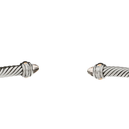 David Yurman Sterling Silver 18K Rose Gold Morganite 4mm Cable Classics Bracelet 3 of 3