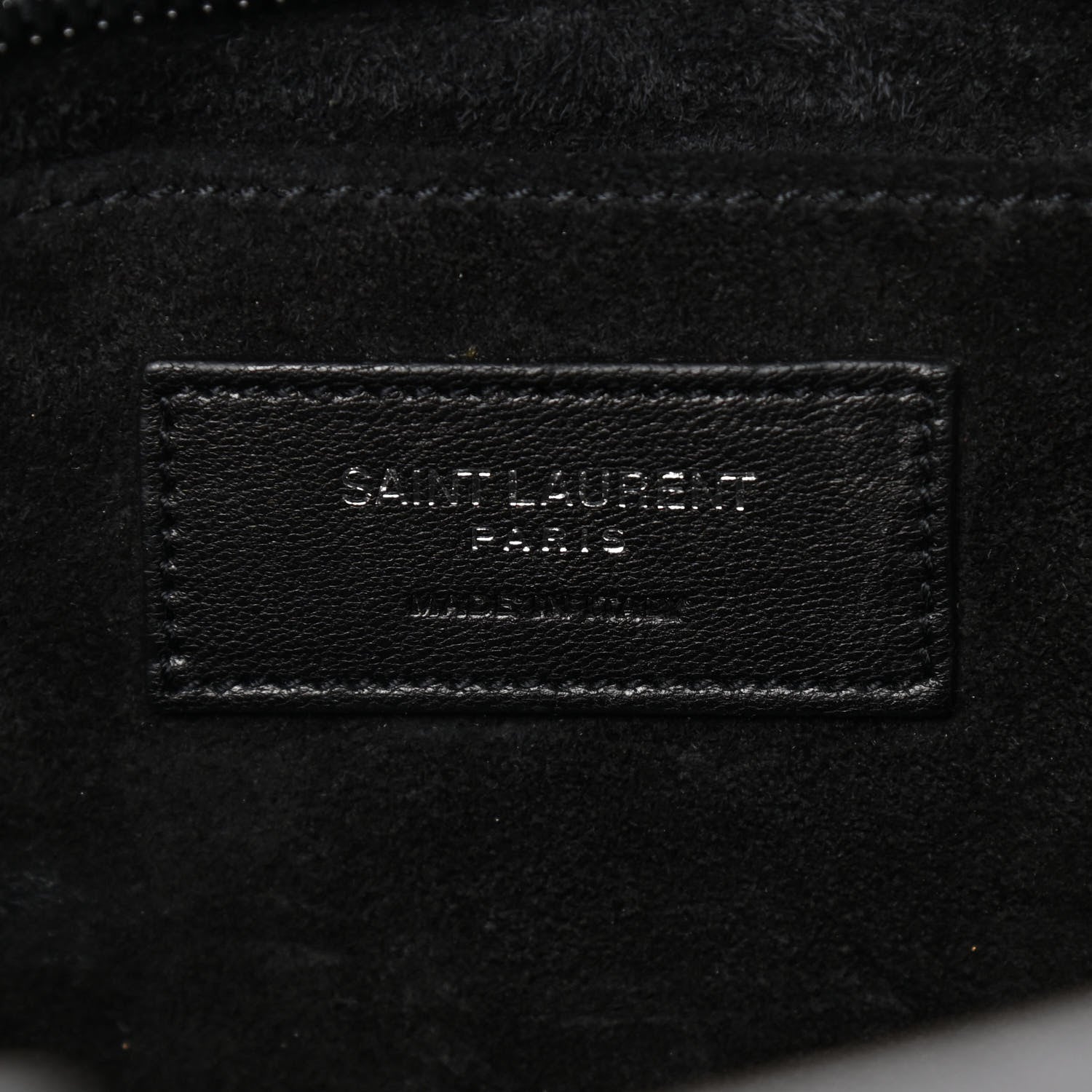 Saint Laurent Calfskin Crocodile Embossed Monogram Baby Cabas Black 6 of 9