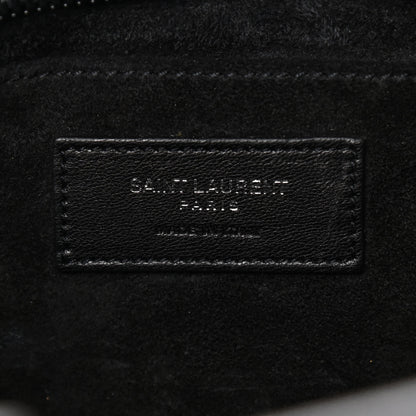 Saint Laurent Calfskin Crocodile Embossed Monogram Baby Cabas Black 6 of 9